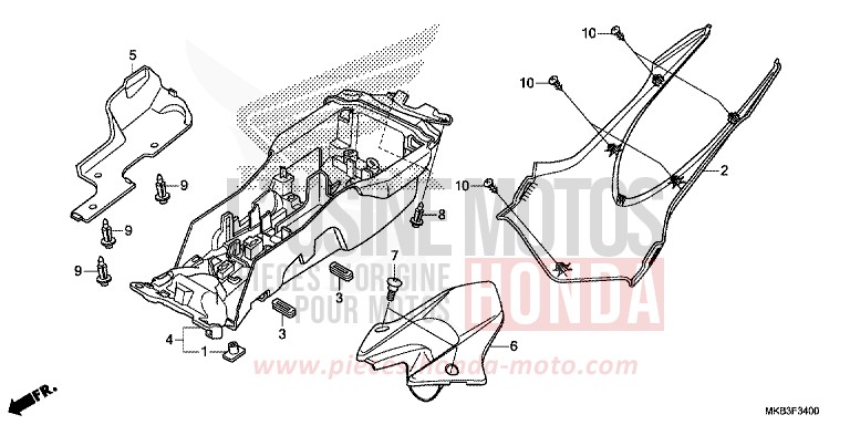 KOTFLUEGEL, HINTEN (CBR1000RR/S) de CBR1000RR SP SP1 SP2 VIBRANT ORANGE (YR250X) 2016